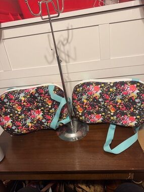 Nfinity Midnight Beast Cheer Shoe Case Black Splatter with Aqua straps